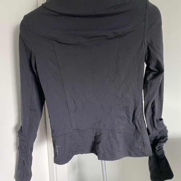 Karma Zip up black spandex sweater - Black - Picture 4 of 6